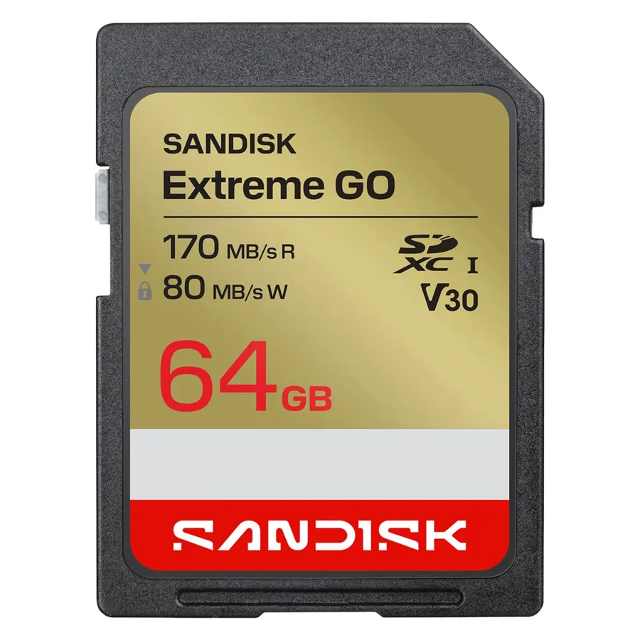 Tarjeta de memoria SD SanDisk Extreme Go 64GB 170Mbs - SDSDXGN-064G-GNCIN