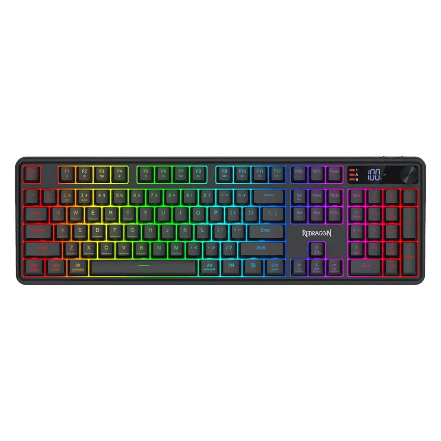 Teclado Gamer Redragon Volcano Pro K526-PRO-SP RGB Inalámbrico -Negro
