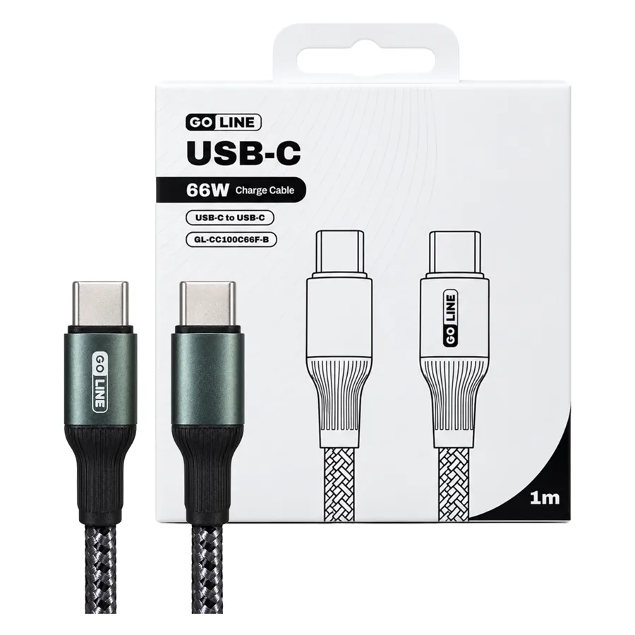 Cable Goline GL-CC100C66F-B USB-C para USB-C 66W 1 metro - Gris