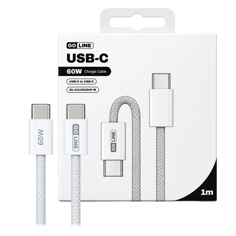 Cable Goline GL-CC100C60F-W USB-C para USB-C 60W 1 metro - Blanco