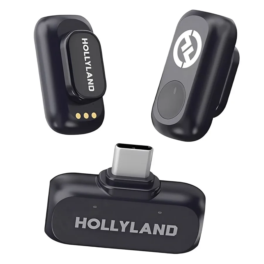 Micrófono de solapa Hollyland Lark A1 Mini Duo USB-C para Smartphone Inalámbrico - Gris Espacial