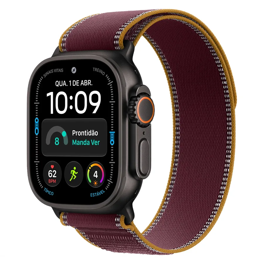 Apple Watch Ultra 4 MJC44LW/A Celular + GPS caja titanio Natural 49mm - Loop Trail Bordó